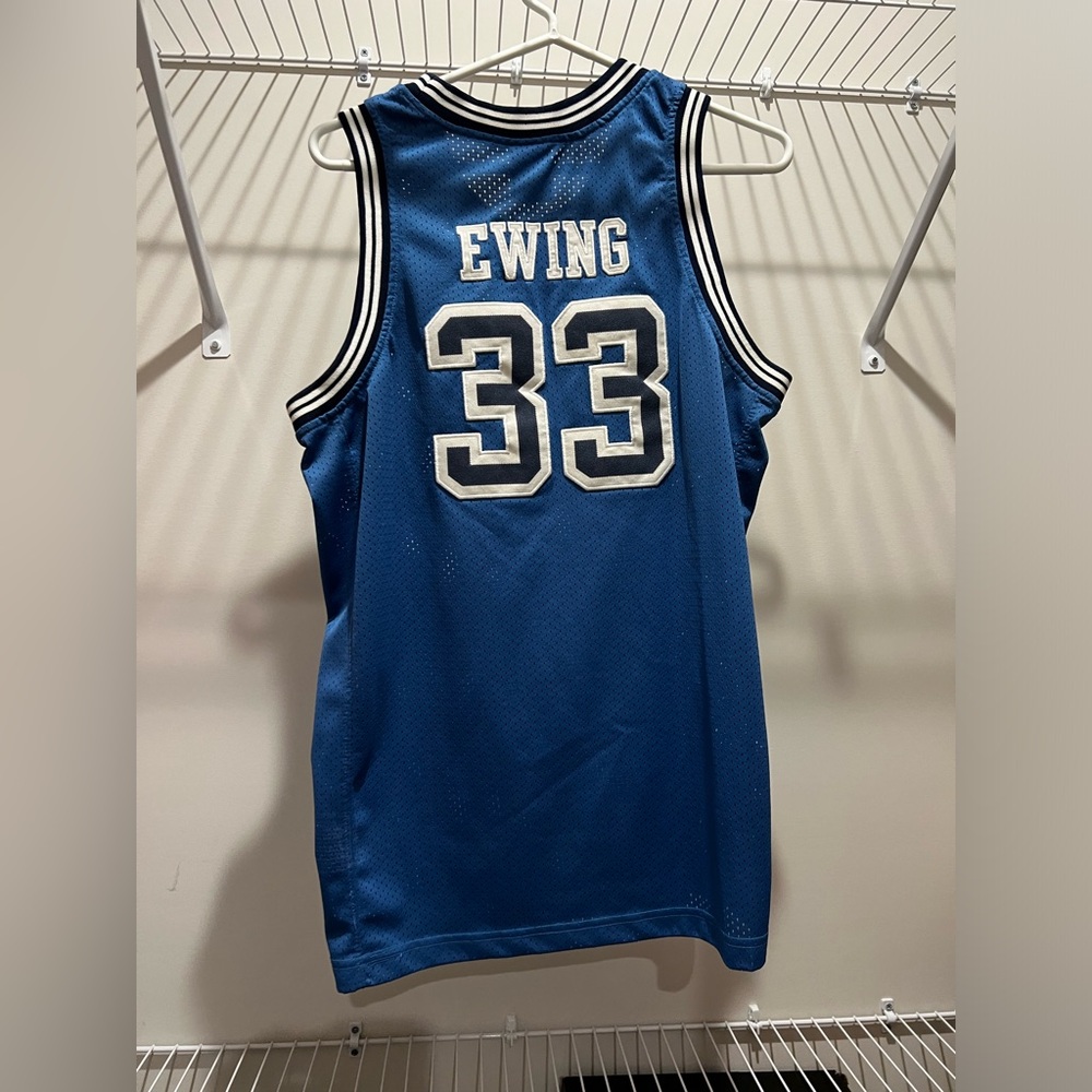 NBA NCAA Basketball jersey Patrick Ewing Georgetown navy and silver